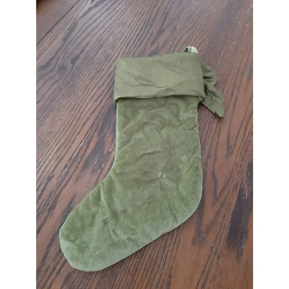 Lot 2 Fancy Christmas Holiday Stockings Red Gold Green